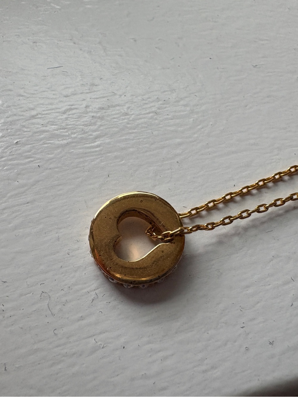 Swarovski Gold Circle Pendant Necklace